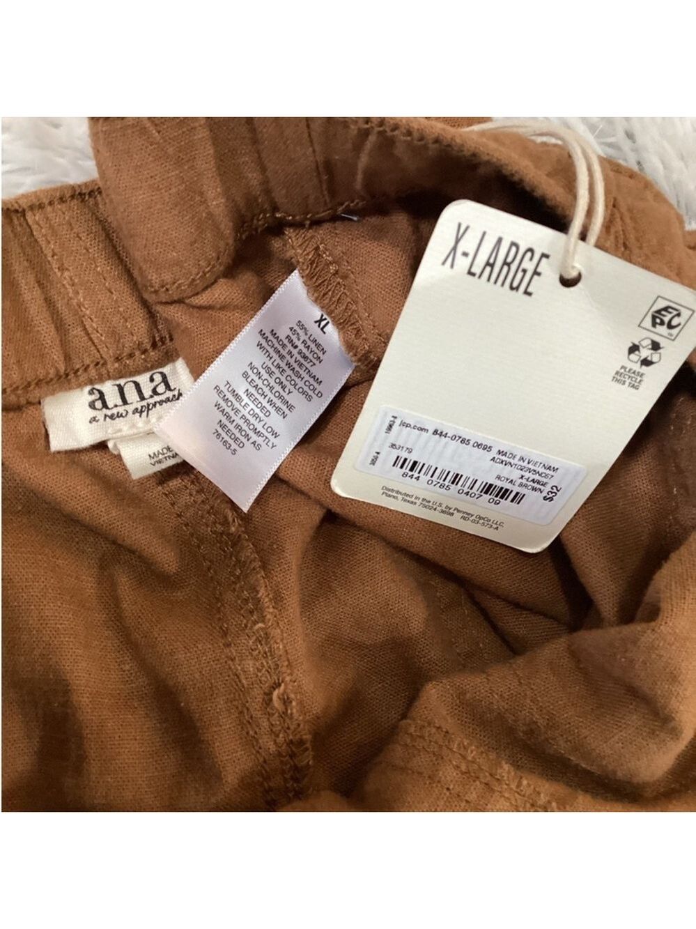 a.n.a. A New Approach brown pull on drawstring waist shorts Woman’s XL - Picture 6 of 11